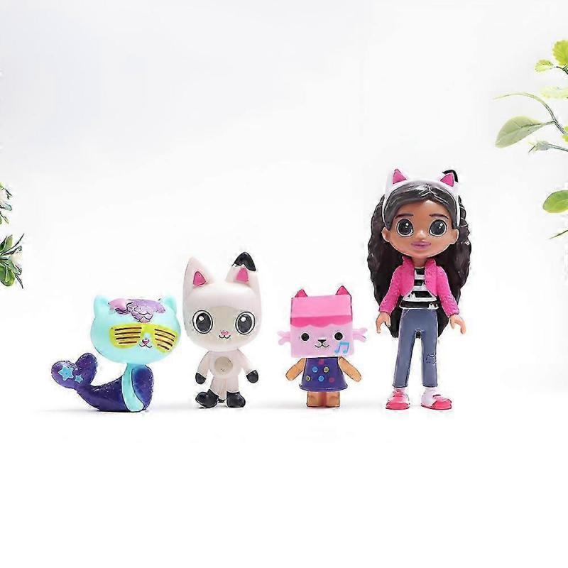 13pcs Gabby Dollhouse Figure Set – Smiling Cat, Mercat – Cartoon Toy for Kids Birthday Gift