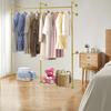 Wall Mounted Garment Rack, Gold Clothing Display Organizer, Load Bearing 110 lbs, Max Length 86.6In, Space Saving Storage Holder