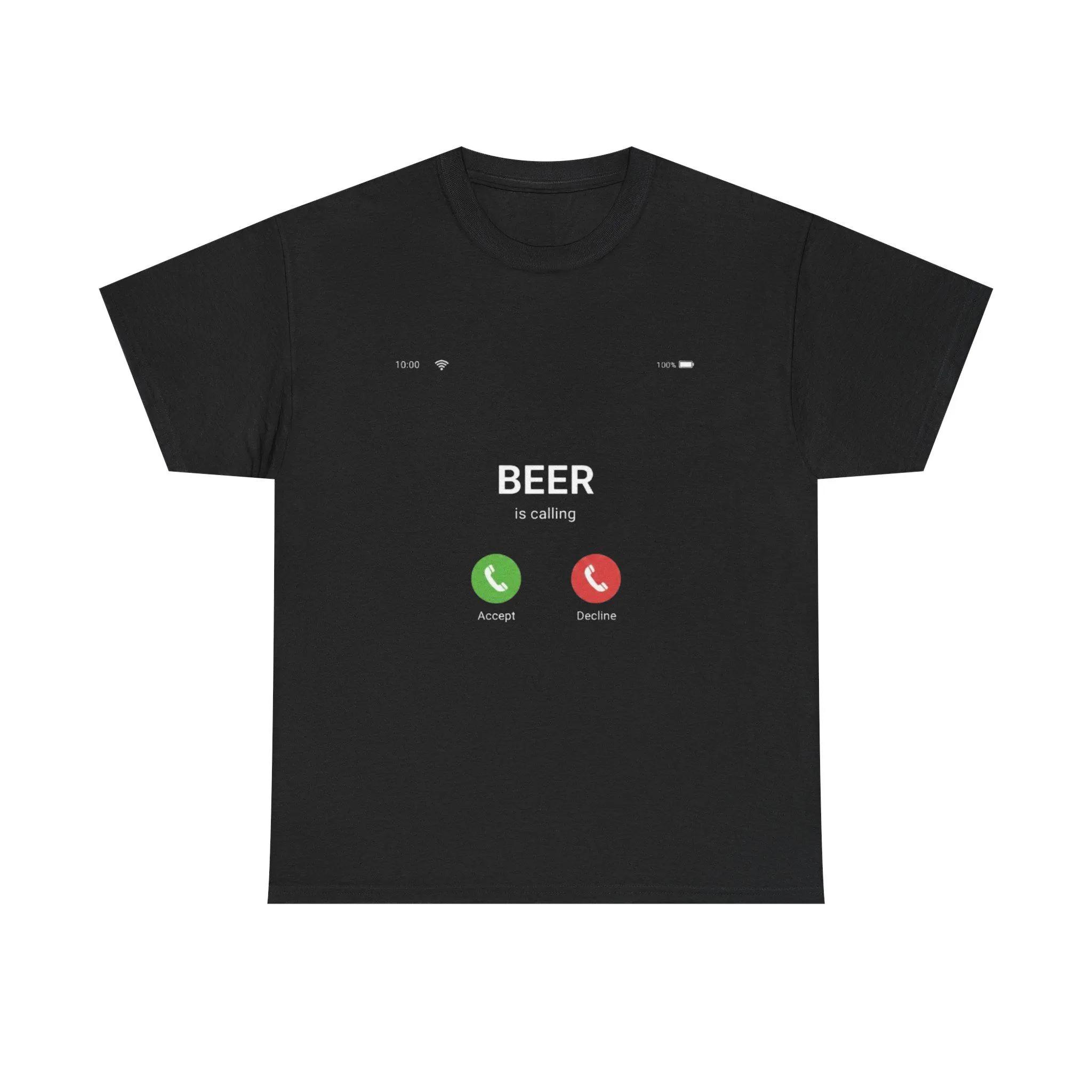 Beer is Calling Funny Graphic T-shirt XL