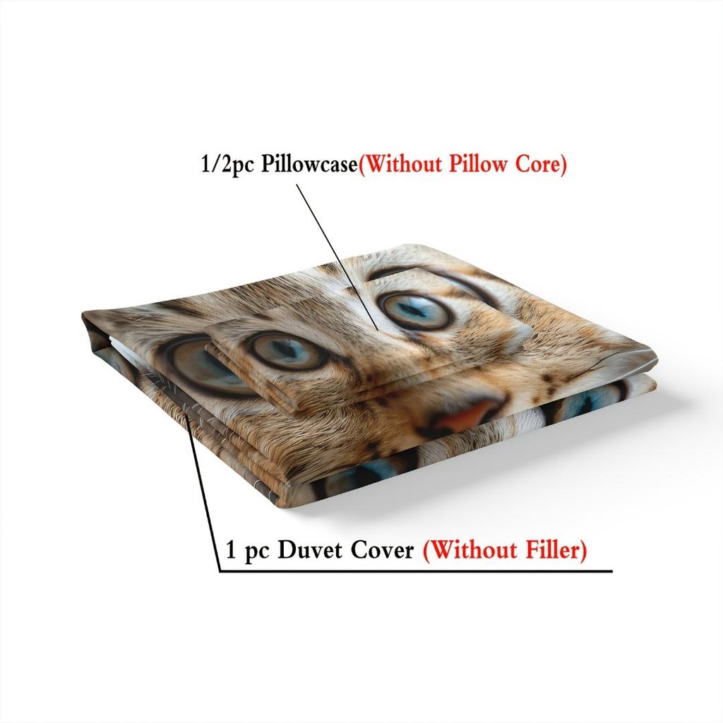 3pcs Lovely Cat 3D Printed Bedding Set Comfortable Breathable Duvet Cover King Queen Twin Single Size Bithday Gift Bedroom Decor