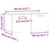 Wall Cabinet White 80x36.5x35 Cm Particleboard