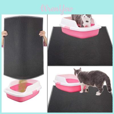 Premium Double-layer Cat Litter Mat Soft Eva Washable Non-slip Large Cat Mat