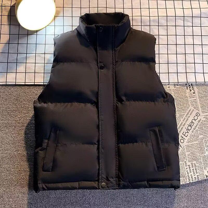 Unisex Korean Casual Solid Vest - Autumn/Winter Warm Sleeveless Down Cotton Outerwear.