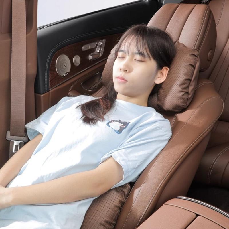 Adjustable Premium Car Seat Headrest Cushion And Lumbar Support Pillow For Drivers Long Trip Fatigue Relief Universal