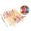 100Pcs Bamboo Fruit Picks Handmade Creative Cocktail Sticks Elegant Bar Party Appetizer Picks for Home Club Ktv