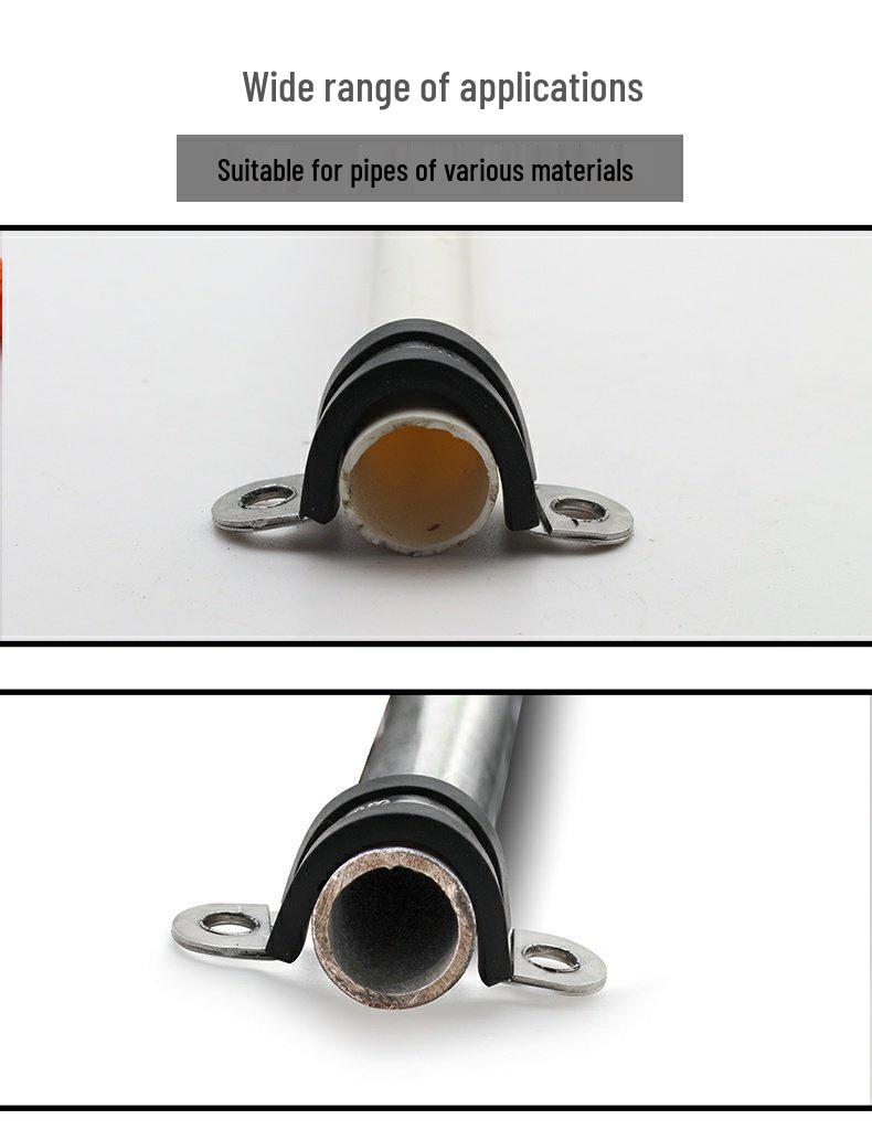 304 Stainless Steel Saddle Clamp with Rubber Strip - Pipe Support and U-Bolt Hose Clip