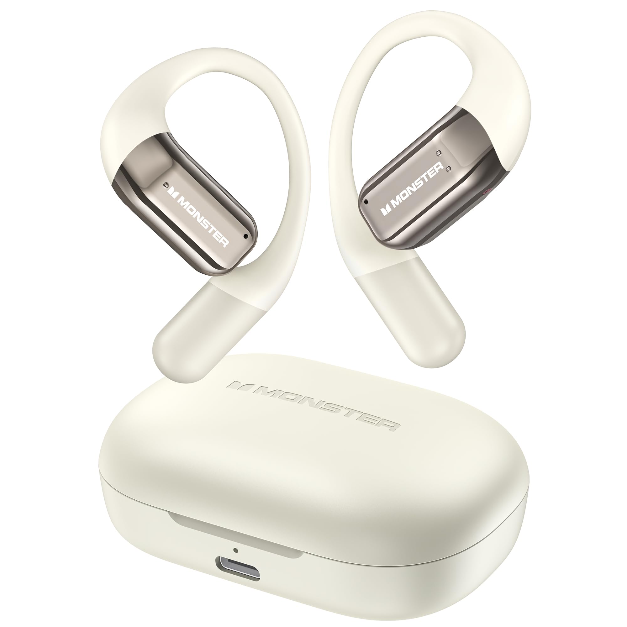 

Monster Беспроводные Bluetooth Наушники с Воздушной Проводимостью Эволюция Звука Костной Проводимости Автоматическое Шумоподавление Bluetooth Стабильное Быстрое До 32 Часов Автоматического Без Уха белый