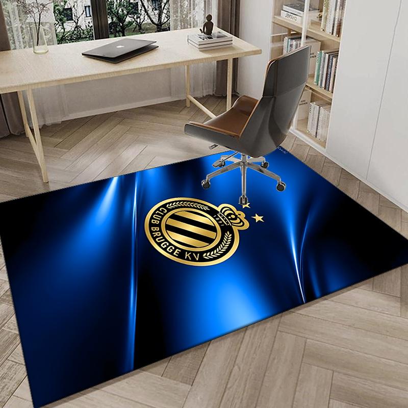 1PC FC Brugge Crest Rug Game Carpet, Floor Mat for Bedroom Living Room Entryway Rug, Home Decor Idea Gift for Christmas birthday