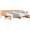 Extendable Daybed Wax Brown 203.5 X 164 X 66 Cm