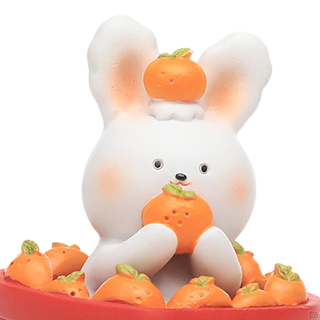 Chinese Statue Figurines Home Decoration Table Centerpieces Shaking Bunny Sculpture for Desktop,