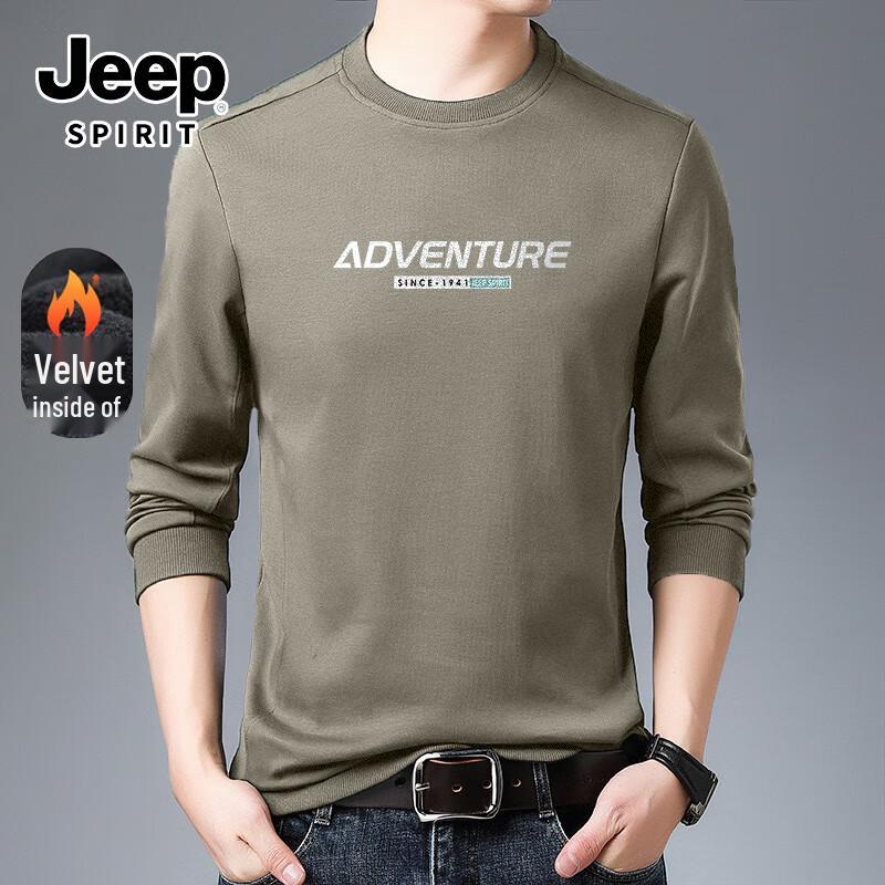 JEEP SPIRIT Men s Plush Crew Neck Sweatshirt M