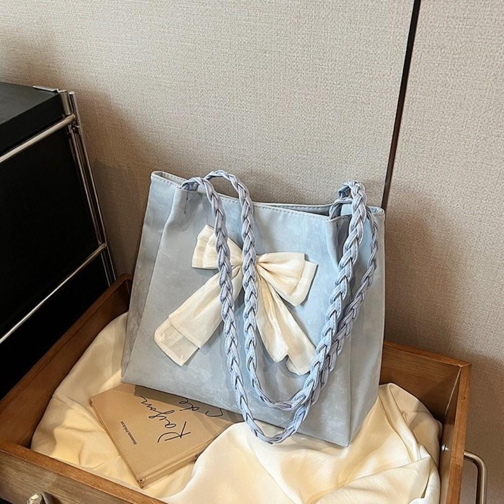 Large Capacity Women's Shoulder Bag PU Crossbody Bag Versatile Bow Shoulder Bag  Casual Wear