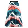 DX~~ New Retro Digital Print Skirt Women's High-waisted Slim Midi A-line Pleated Skirt
