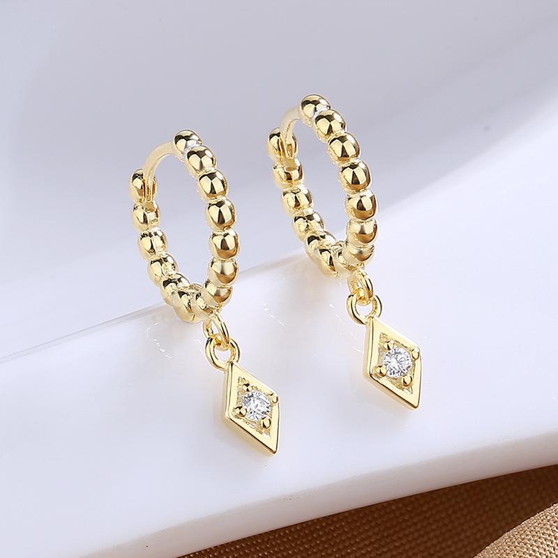 Earrings Femininity High-End Zircon Light Luxury Cross Star And Moon Asymmetric Ear Buckle Jewelry