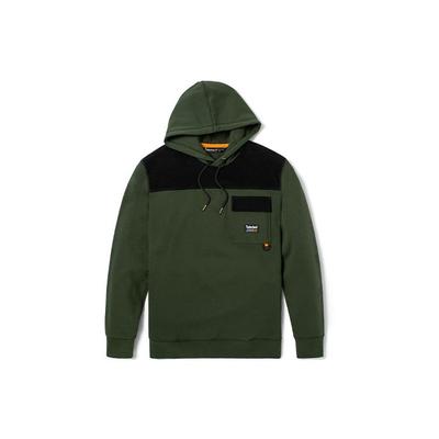 Corduroy Spliced Fleece Hoodie Men Hoodies Green A25GX-U31