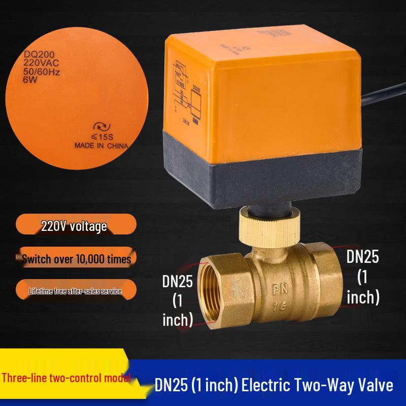 Top Jian AC220V Solenoid Valve, 1-Inch/4-Point Water & Air Control, 24V Electronic Switch