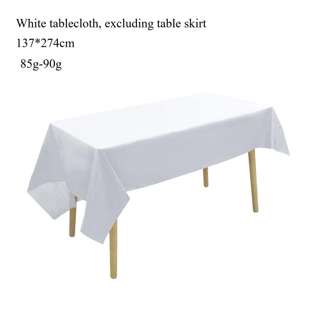 Tablecloth Set Disposable Solid Color Table Cover Table Skirts Rectangular Paper Table Covers With Long Skirting For Party