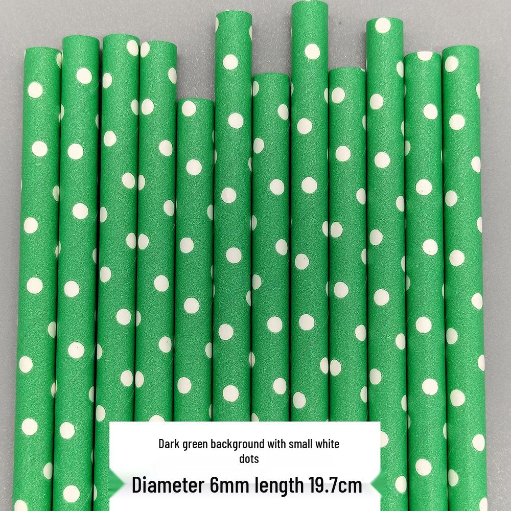 Colorful Polka Dot Biodegradable Paper Straws - Ideal for Juices, Beverages, Desserts & Table Decorations