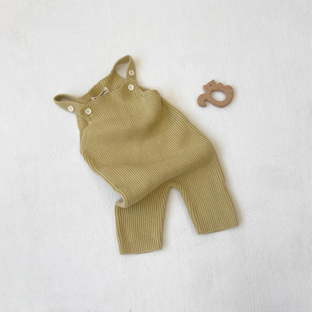 Autumn/Winter Knit Suspender Jumpsuit - Baby Boys/Girls Pure Cotton Onesie 80cm темно-желтого