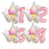 8 Pcs Donut Ice Cream Star Balloon Colorful Paper Confetti Balloon Set for Baby Shower Girl's Donut Birthday Party Decorations