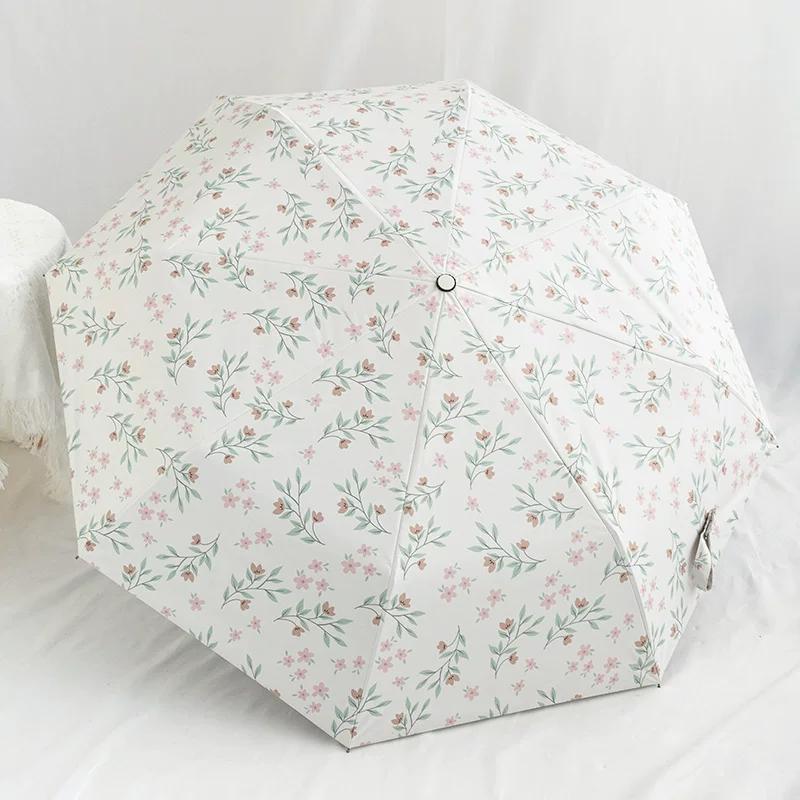 Sun Umbrella Automatic Folding Umbrella Umbrella Dual-Use Female Parasol UV Protection Good-looking Ins Sunshade