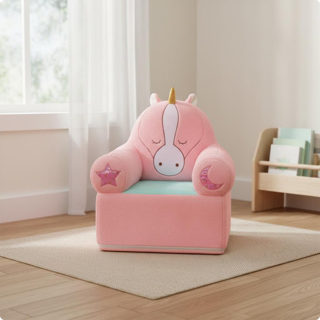 Soft Kids Sofa Removable Washable Cover Cartoon Creature Sofa Soft Toddler Chair Armrest Design Stuffed Kids Armchair