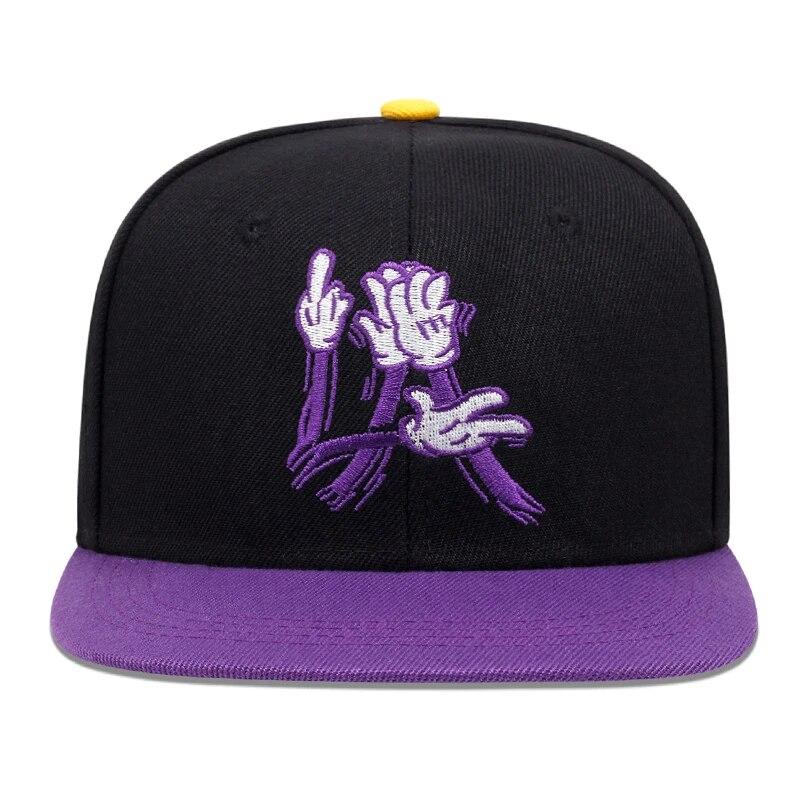 New Fashion Finger LA Pattern Snapback Letter Embroidery Unisex Outdoor Sun Men Woman Baseball Hat Adjustable
