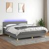 VidaXL Slat Bed Base with Mattress and LED, Upholstered Bed, Double Bed, Adult Bed for Interior Bedroom, 3133574