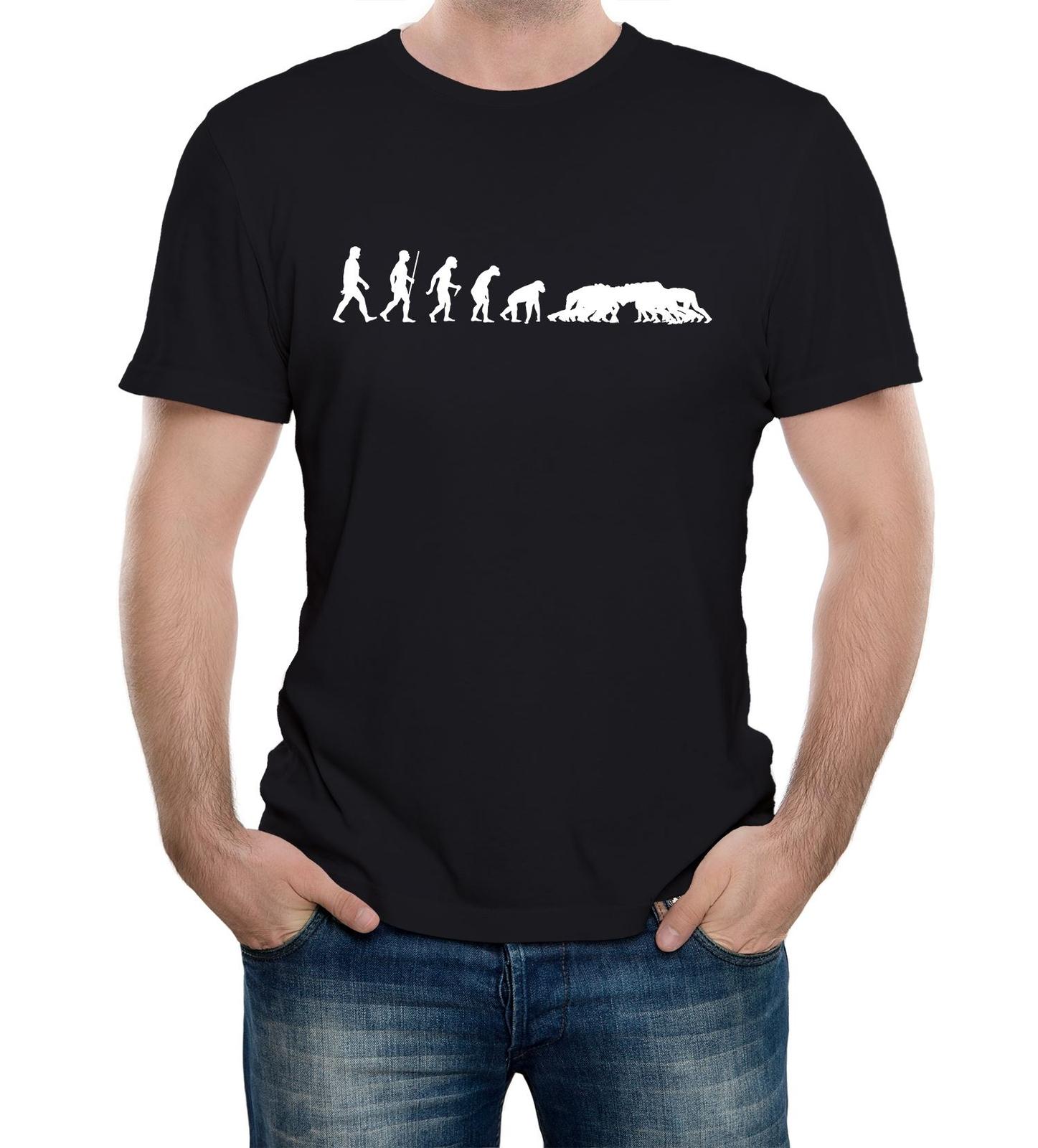 Мужская футболка Эволюция регби Мужские Женские Футболки Топ Спортивный Фан Игра Схватка Смешная Шутка Крутая Чемпионат Мира S