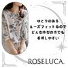 Sheer Floral Blouse with Botanical Round Drawstring Loose and Covers Upper Size S ROSELUCA. Women's 3/4 Sleeves, Print, Neck, Detail, Lightweight,