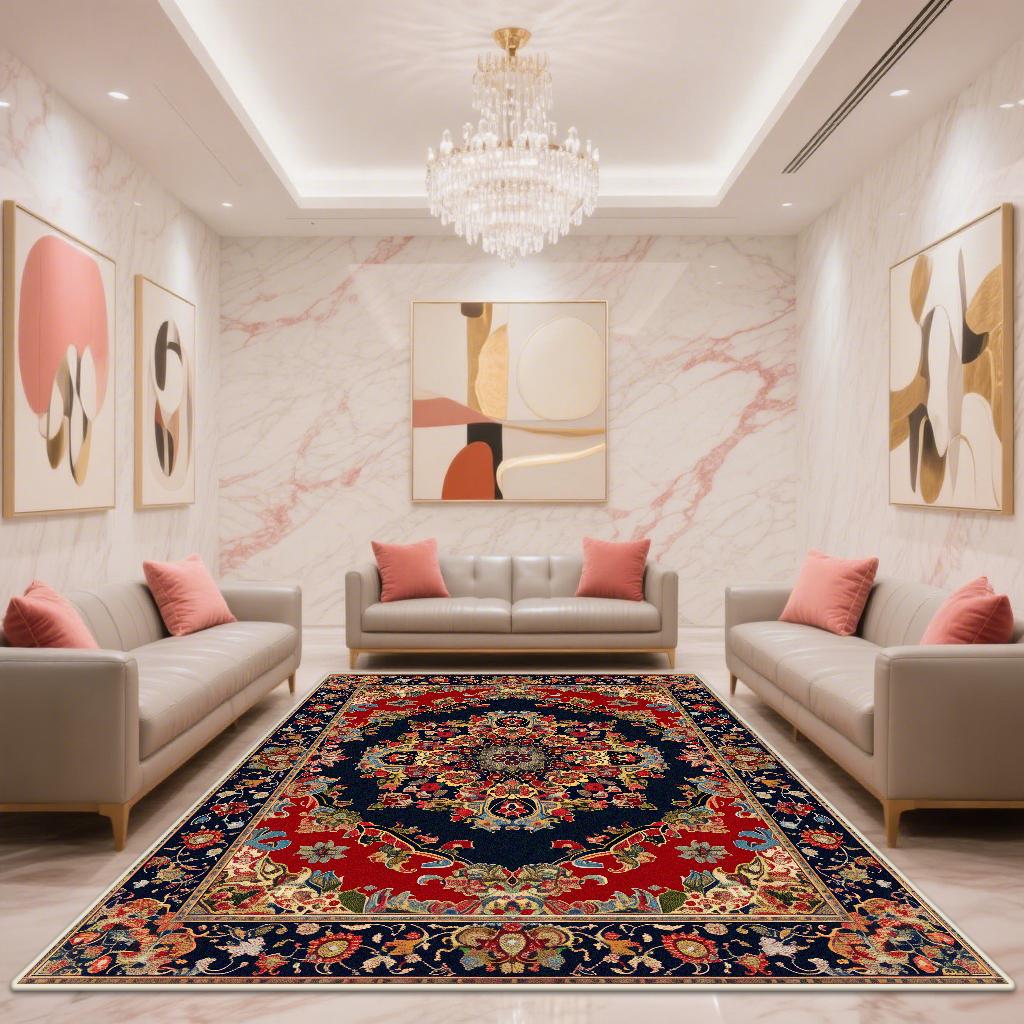 Retro Bohemian Carpets for Living Room Decoration Bedroom Red Carpet Persian Rugs for Bedroom Non-slip Lounge Rug Mat floor