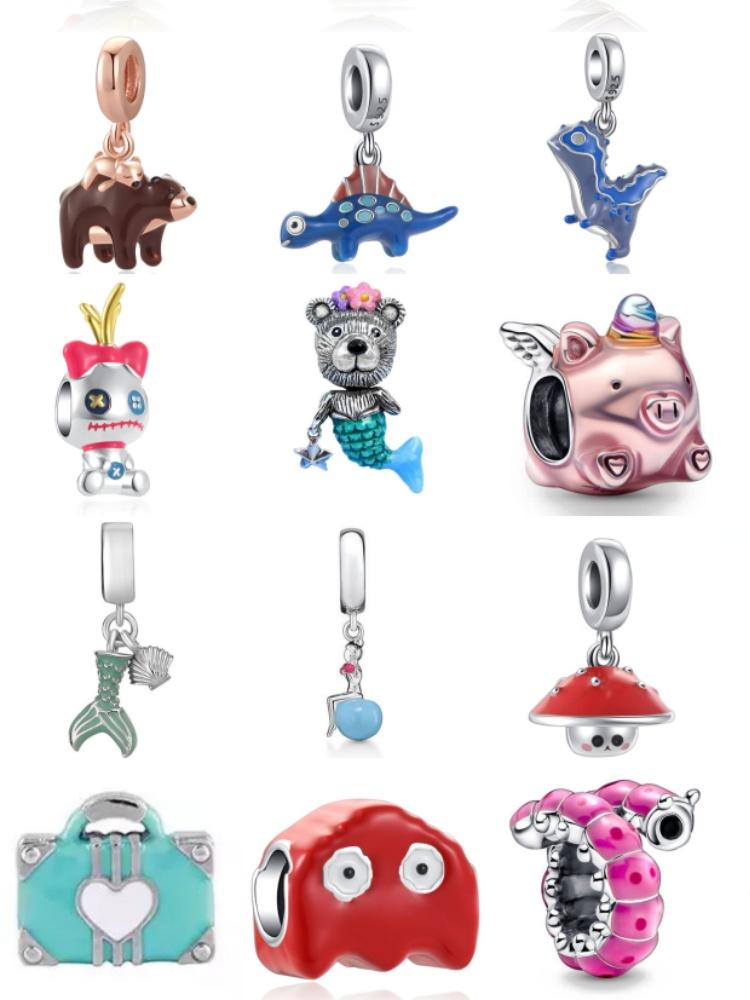 Brand New Copper Metal Cute Cartoon Animal Giraffe Dinosaur Pendant Bead Component Bead Components Ideal Designed For European Bracelets Do It
