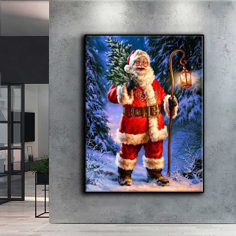 5D-Diamantgemälde zum Selbermachen, Kreuzstich, Weihnachtsbaum, Weihnachtsmann, Schneemann, Diamantstickerei, Mosaik, Wandkunst, Heimdekoration