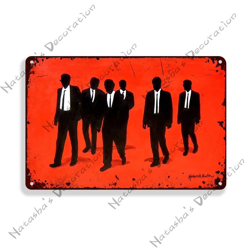 Reservoir Dogs Poster Klassischer Film Metallposter Vintage Metallschild Bar Zuhause Garage Wanddeko Metallplakette Industrielle Deko