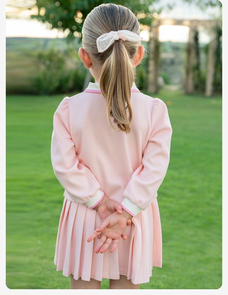 David Bella Girls' Dress Spring Dress Baby Stylish Dress Children's College Style Polo Dress