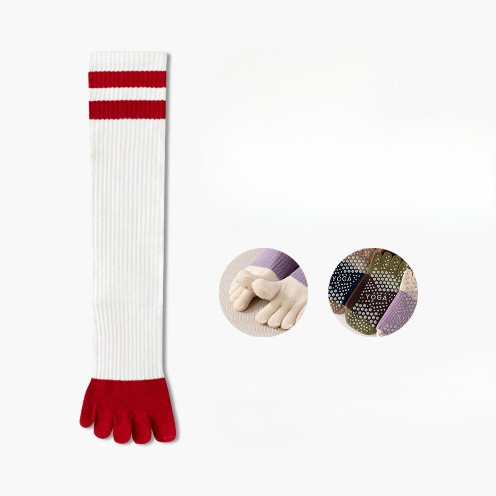 Autumn and Winter Yoga Socks, Anti-slip Women's Five-finger Socks, Calf Socks, Pilates Fitness Socks, Pressure Slimming Thigh-high Socks
