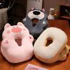Plush Cute And Charming Dog Pig Sleeping Pillow Cartoon Cat Bear Cushion designed for Office Chair Waist Backrest Cushion Sofa Home Decor Kid Gifts