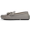 Leather Fashion British Retro Casual Slip-On Loafers Women Loafers Gray 261781434