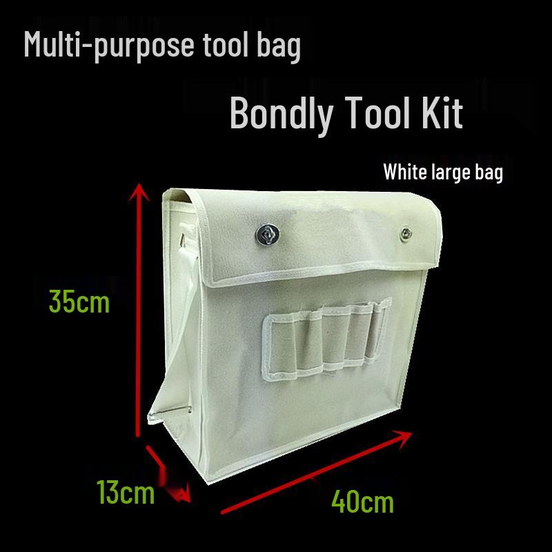 Extra Large Wear-Resistant Canvas Electrician Tool Bag with Shoulder Strap - Multifunctional Repair Bag