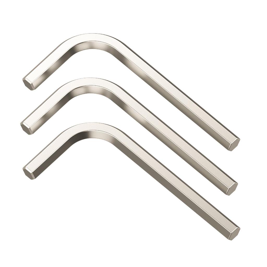 L-Shaped Nickel-Plated Allen Wrench Set: Single Hex Key in Sizes 1.5/2/3/4/5/6/8mm with Inner Hexagon Screwdriver.