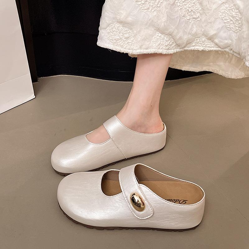 Fashion Versatile Inner Height Increase Temperament Bag Head Half Slippers Women's Summer New Outer Wear Casual Women's Shoes