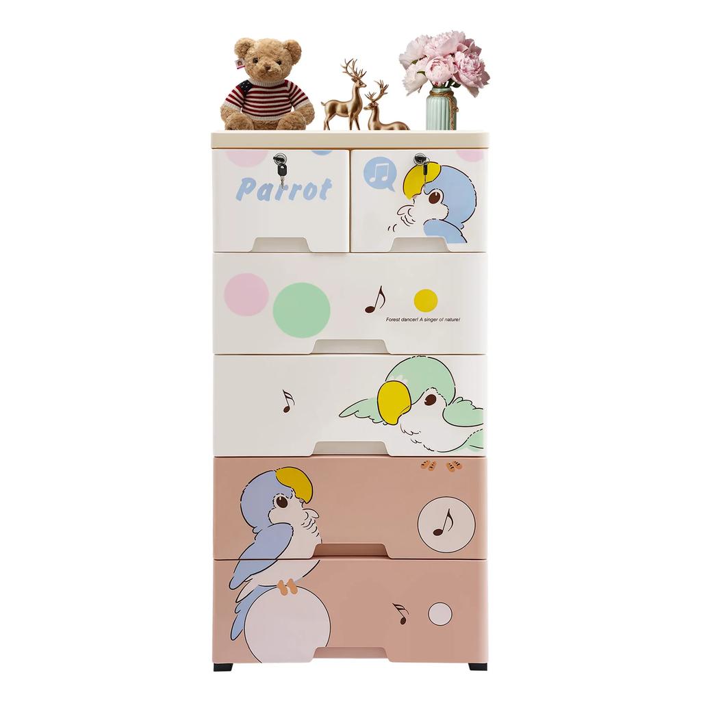 Plastic Drawers Dresser Storage Cabinet with 6 Drawers Closet Organizer Stackable Vertical Clothes Storage for Hallway Entryway