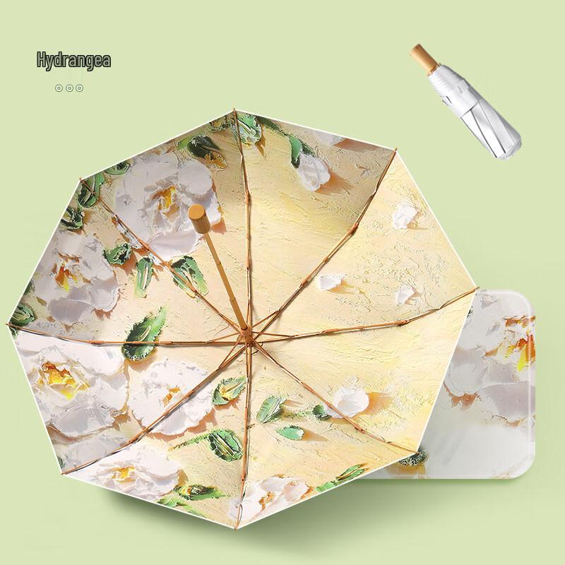 Nanqiao Hydrangea Pattern Manual Folding Umbrella