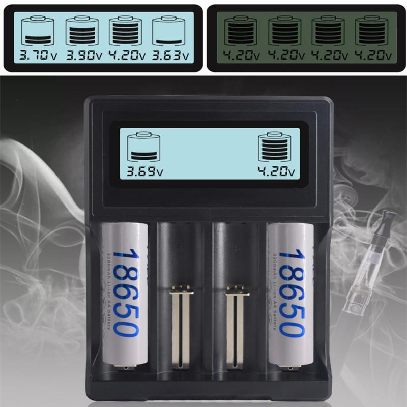 4 Slots USB Smart Lcd Display 18650 26650 16340 Charger for 3.7V Lithium Battery