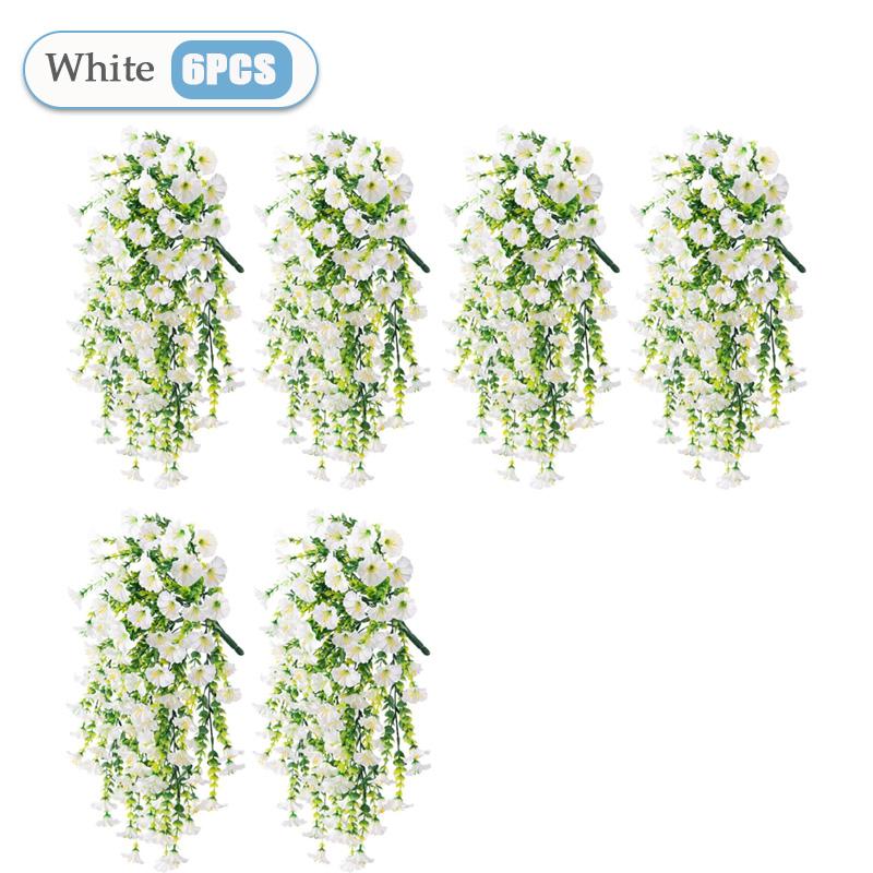 UV-Resistant Artificial Morning Glory Eucalyptus Hanging Decor Perfect for Home Garden Weddings Versatile Outdoor Holiday Decora