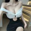 Sexy Dress Secretary Uniform Temptation Split Fork Wrap Buttock Skirt Babydoll Cosplay Exotic Costume Desire Hot Girl Sleepwear