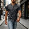 Men's Short Sleeve Henley Shirt Casual Button Placket Top Lightweight Breathable Summer T-Shirt Slim Fit Soft Fabric