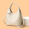 Women's Fashion Lychee Pattern Bucket Bag Soft Leather Foreign Air Straddle Bag