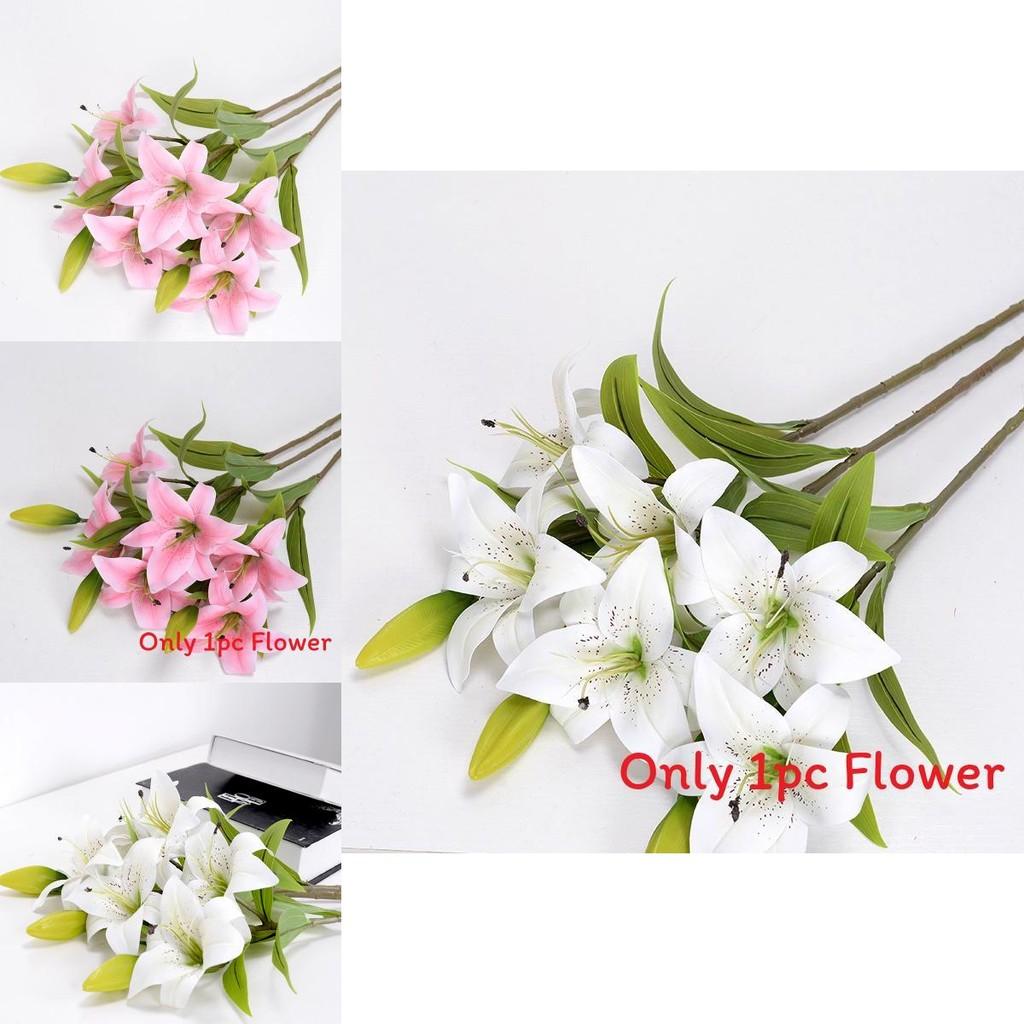 Artificial Lily Flower Decor For Home And Event Photography With Pvc Material