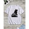 European Size Men's Wolf Graphic Tee - Casual Short Sleeve T-Shirt, Breathable Cotton, Machine Washable - Perfect for Summer & Outdoor Activities